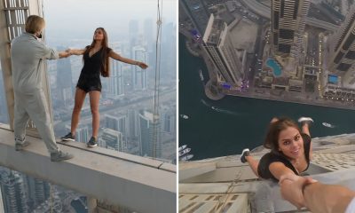 Cayan Tower Selfie Stunt with Viki Odintcova