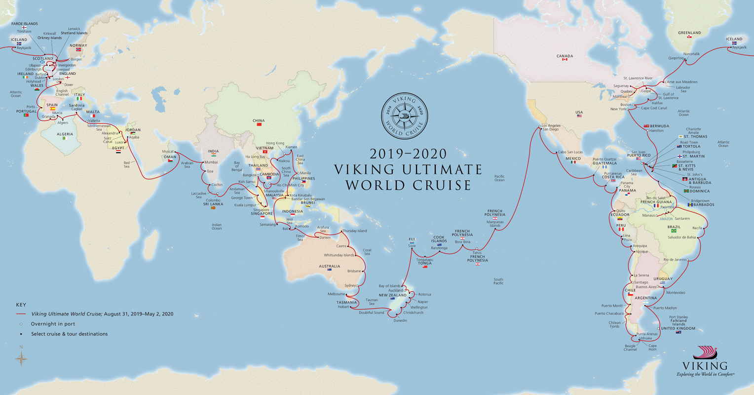 Viking Ultimate World Cruise - Cruise Map