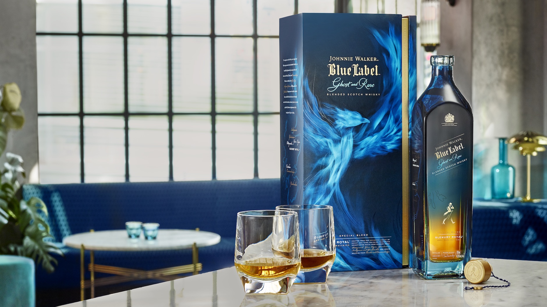 Johnnie Walker Blue Label Ghost and Rare Glenury Royal